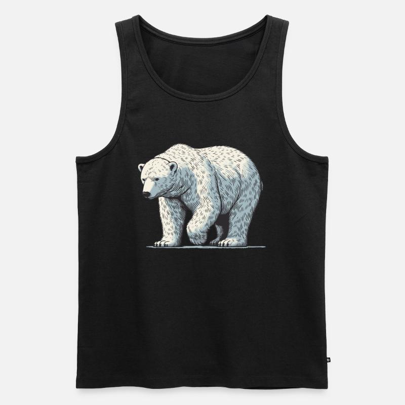 Eisbär - Männer Premium Bio Tank Top - Schwarz