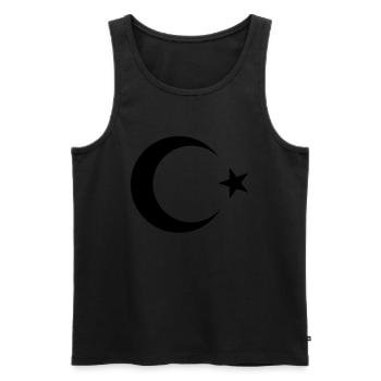 Turquie Türkiye Moon Star - Débardeur bio Premium Homme - noir - Devant - AI Model Male 178 light (178cm)