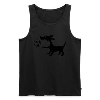 Hund frisst Ball - Männer Premium Bio Tank Top - Schwarz - Vorne - Michal (187cm)
