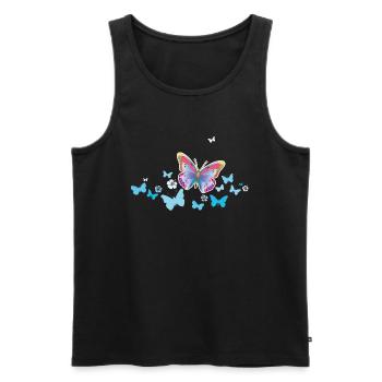 Schmetterlinge Falter Insekten Frühling Sommer - Männer Premium Bio Tank Top - Schwarz - Vorne - Michal (187cm)