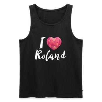 I love Roland Schlager - Männer Premium Bio Tank Top - Schwarz - Vorne - Michal (187cm)