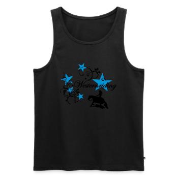 Westernriding Slider Tribal Sterne - Männer Premium Bio Tank Top - Schwarz - Vorne - AI Model Male 178 light (178cm)
