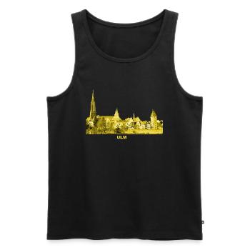 Ulm Minster Baden-Wuerttemberg Metzgerturm Danube - Men's Premium Organic Tank Top - black - Front - AI Model Male 178 light (178cm)