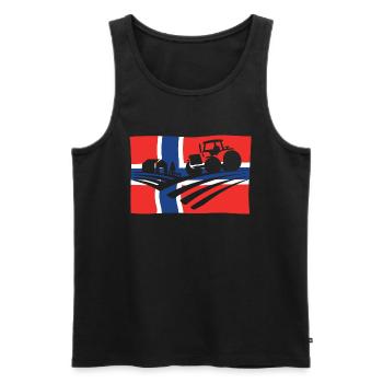 Norvège Tracteur Agriculture - Débardeur bio Premium Homme - noir - Devant - Michal (187cm)
