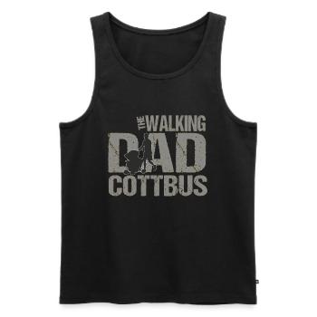 Le papa qui marche Cottbus - Débardeur bio Premium Homme - noir - Devant - AI Model Male 178 light (178cm)