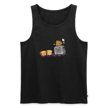 Kawaii Toast - Männer Premium Bio Tank Top - Schwarz - Vorne - Michal (187cm)
