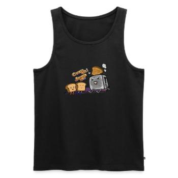 Kawaii-Toastmit witzigem Spruch - Männer Premium Bio Tank Top - Schwarz - Vorne - Michal (187cm)
