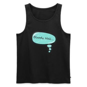 bloody hell .... sprechblase - Männer Premium Bio Tank Top - Schwarz - Vorne - AI Model Male 178 light (178cm)