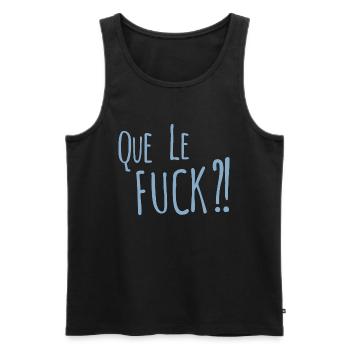 What the fuck en Français - Men's Premium Organic Tank Top - black - Front - AI Model Male 178 light (178cm)