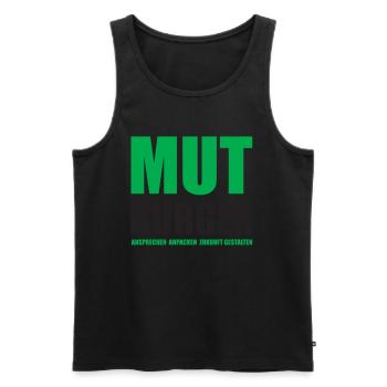 Mutbürger - Ansprechen Anpacken Zukunft Gestalten - Männer Premium Bio Tank Top - Schwarz - Vorne - Michal (187cm)