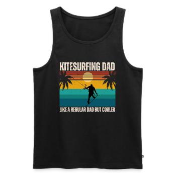 Kitesurfing dad like a regular dad but cooler - Männer Premium Bio Tank Top - Schwarz - Vorne - AI Model Male 178 light (178cm)