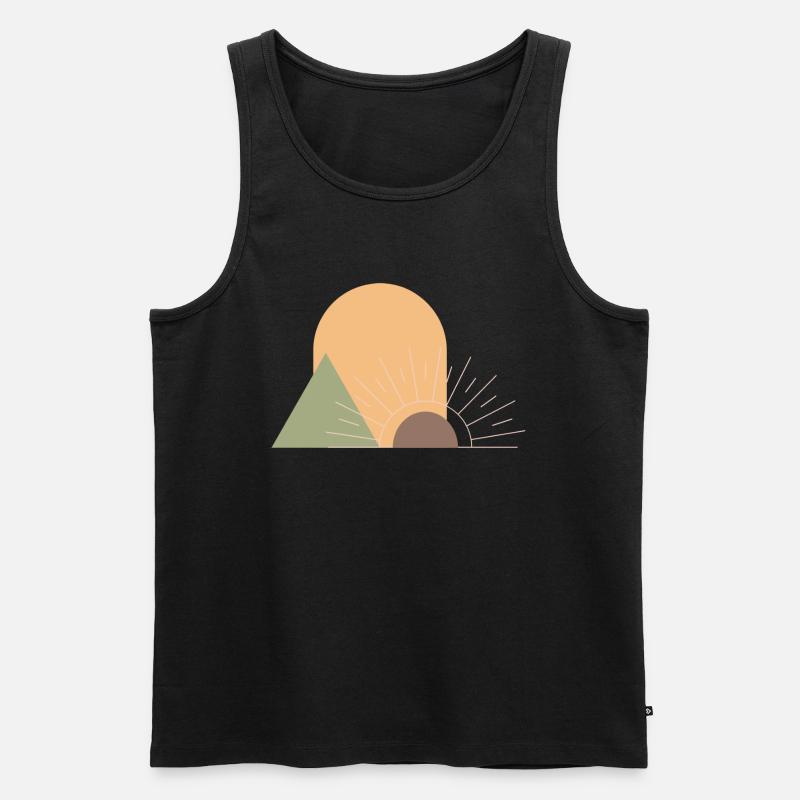 Boho Sonne - Männer Premium Bio Tank Top - Schwarz