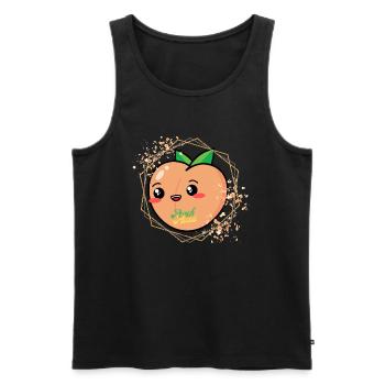 Pfirsich - Peach Please - Männer Premium Bio Tank Top - Schwarz - Vorne - Michal (187cm)