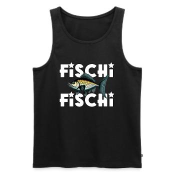 Fischi Fischi mit Fisch - Männer Premium Bio Tank Top - Schwarz - Vorne - AI Model Male 178 light (178cm)