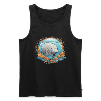 Dugong mein Spirit Animal ich liebe Manatees - Männer Premium Bio Tank Top - Schwarz - Vorne - AI Model Male 178 light (178cm)