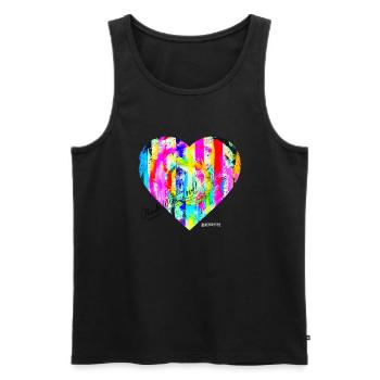 "MadeW-LOVE" by Acryl Galerie & Design - Männer Premium Bio Tank Top - Schwarz - Vorne - Michal (187cm)