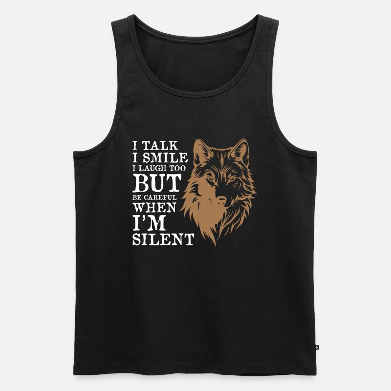 Cool Wolf - Männer Premium Bio Tank Top - Schwarz