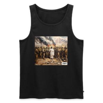 3ème guerre mondiale - Débardeur bio Premium Homme - noir - Devant - AI Model Male 178 light (178cm)