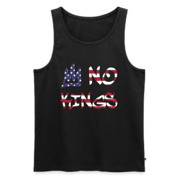 No Kings in America since 1776 Flagge USA - Männer Premium Bio Tank Top - Schwarz - Vorne - AI Model Male 178 light (178cm)