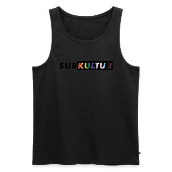 SUBKULTUR CSD - Männer Premium Bio Tank Top - Schwarz - Vorne - Michal (187cm)