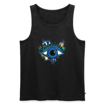 Eye - bearer of light, symbol of clarity - Débardeur bio Premium Homme - noir - Devant - AI Model Male 178 light (178cm)