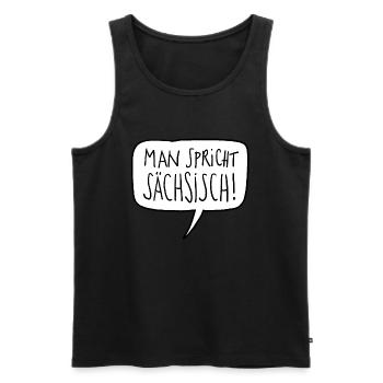 Sachsen - Männer Premium Bio Tank Top - Schwarz - Vorne - Michal (187cm)