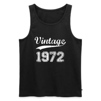 1972 - Männer Premium Bio Tank Top - Schwarz - Vorne - AI Model Male 178 light (178cm)