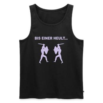 Bis einer heult... - Männer Premium Bio Tank Top - Schwarz - Vorne - AI Model Male 178 light (178cm)