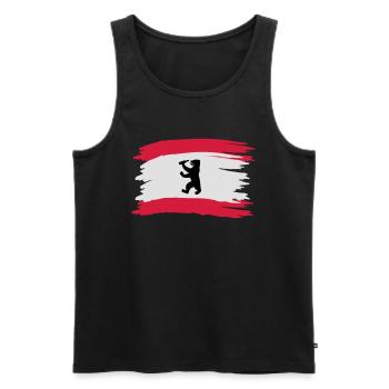 Berlin - Bierlin Flagge - Männer Premium Bio Tank Top - Schwarz - Vorne - AI Model Male 178 light (178cm)