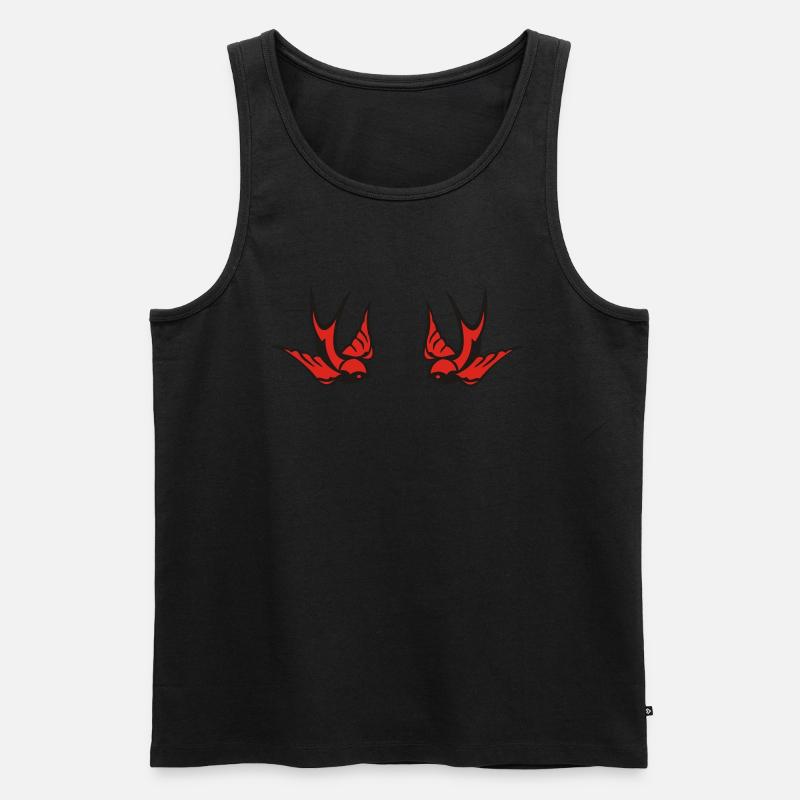 swallow - Männer Premium Bio Tank Top - Schwarz