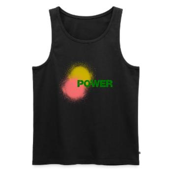 Power - Männer Premium Bio Tank Top - Schwarz - Vorne - Michal (187cm)