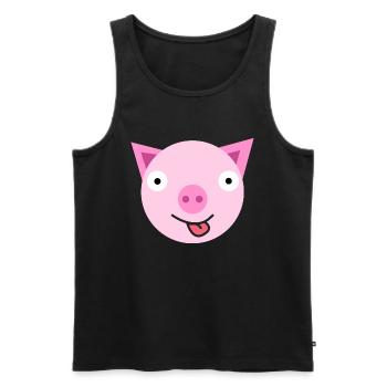 piggy - Männer Premium Bio Tank Top - Schwarz - Vorne - Michal (187cm)