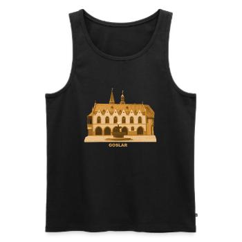 Goslar Rathaus Harz Niedersachsen - Männer Premium Bio Tank Top - Schwarz - Vorne - AI Model Male 178 light (178cm)