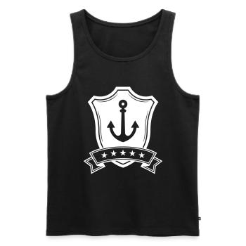 Anker Wappen - Männer Premium Bio Tank Top - Schwarz - Vorne - AI Model Male 178 light (178cm)