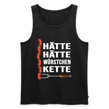 Grillen "hätte hätte Würstchenkette" Grillmeister - Männer Premium Bio Tank Top - Schwarz - Vorne - Michal (187cm)