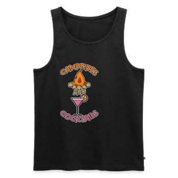 Campfire And Cocktails 2 - Men's Premium Organic Tank Top - black - Front - Michal (187cm)