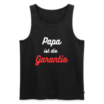 Papa ist die Garantie - Bukhari-wht-red - Männer Premium Bio Tank Top - Schwarz - Vorne - AI Model Male 178 light (178cm)