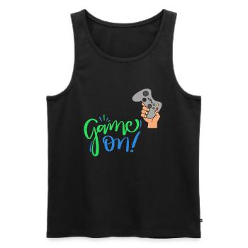 Game On - Ich bin ein Gamer! - Männer Premium Bio Tank Top - Schwarz - Vorne - AI Model Male 178 light (178cm)