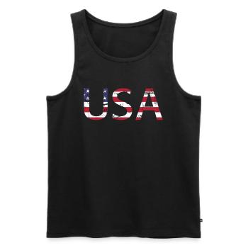 Les États-Unis aux couleurs du drapeau américain drapeau - Débardeur bio Premium Homme - noir - Devant - AI Model Male 178 light (178cm)