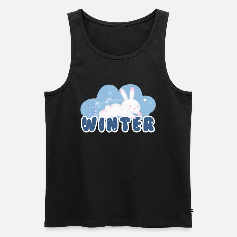 Winter Rabbit - Männer Premium Bio Tank Top - Schwarz