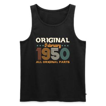 75ème anniversaire cadeau mari Original février 1950 - Débardeur bio Premium Homme - noir - Devant - Michal (187cm)