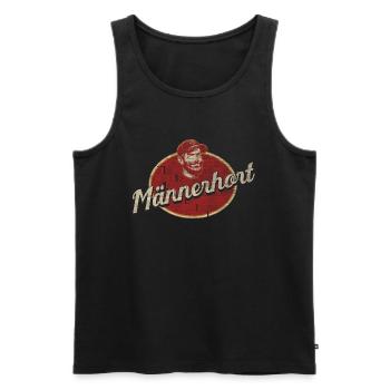 Ort für Männer Männerhort Männergarten Lustig - Männer Premium Bio Tank Top - Schwarz - Vorne - Michal (187cm)
