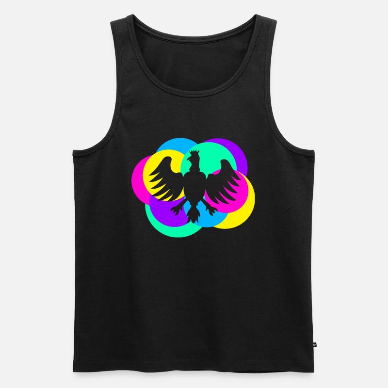 Schützenfest Vogel bunt - Männer Premium Bio Tank Top - Schwarz
