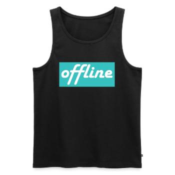 offline- bleu blanc - Débardeur bio Premium Homme - noir - Devant - Michal (187cm)