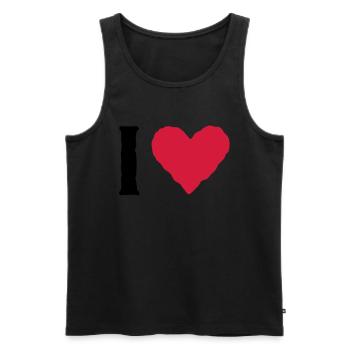 I love ... - Men's Premium Organic Tank Top - black - Front - Michal (187cm)