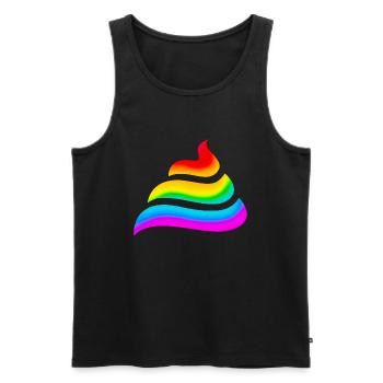 Einhorn, Kacke, Regenbogen, Scheiße, Festival, - Männer Premium Bio Tank Top - Schwarz - Vorne - AI Model Male 178 light (178cm)