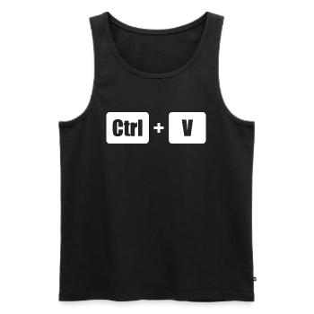 Ctrl C Ctrl V père fils parents enfants look partenaire - Débardeur bio Premium Homme - noir - Devant - AI Model Male 178 light (178cm)