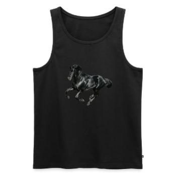cheval - Débardeur bio Premium Homme - noir - Devant - Michal (187cm)