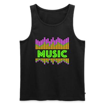 Music Equalizer LED Lights Rhythm Dance Stereo - Men's Premium Organic Tank Top - black - Front - AI Model Male 178 light (178cm)