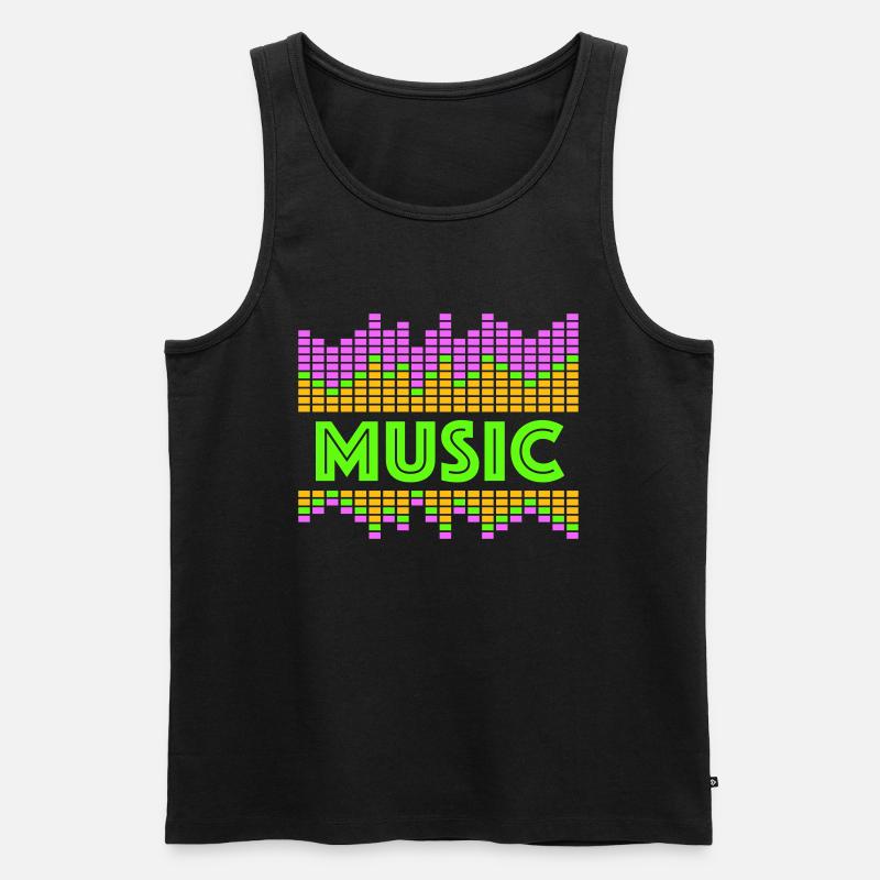 Music Equalizer LED Lichter Rhythmus tanzen Stereo - Männer Premium Bio Tank Top - Schwarz